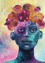 Colorful Floral Portrait