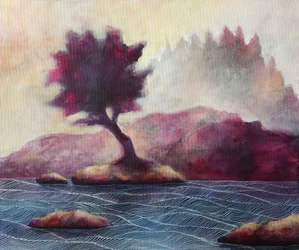 Mystical Purple Island Tree