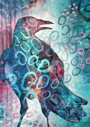 Vibrant Abstract Crow