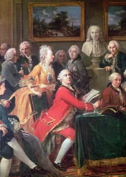 An Soirée at the Home of Madame Geoffrin (detail)