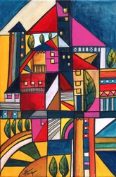 Colorful Abstract Village