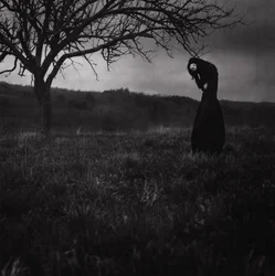Sorrowful Figure Dark Landscape