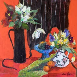 Kitchen Still Life on Red, 2019