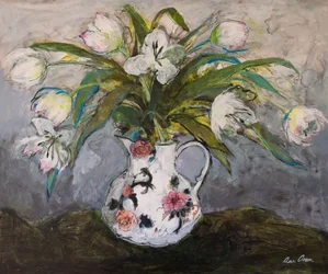 White Tulips in an Ironstone Jug, 2019