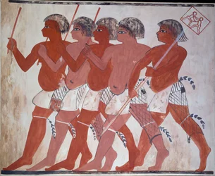 Copy of painting from private tomb 74 of Thenuny, Thebes I, 1, 144-146