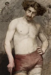 Study of a Semi-Nude Male