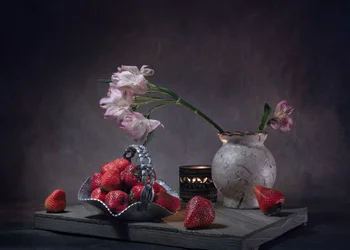 Rustic Strawberry Still Life