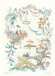 Chinese Arabesque with a Double Parasol