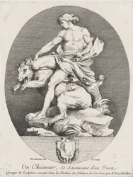 A Hunter Grabbing a Bear, 1737