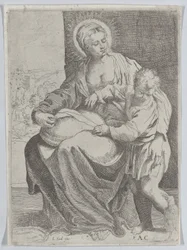 The Virgin Seated Holding a Pillow on Her Lap with the Young Christ Standing at Right, 1580-1600