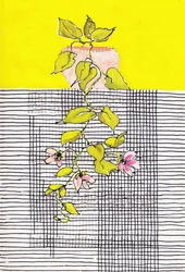Flowering Vine Geometric Grid