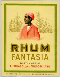 Advertisement for Fantasia rum, sugar cane plantation (early 20th century)
