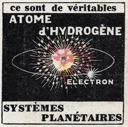Atom and Science: Hydrogen Atom. Anonymous illustration from 1925. Private collection.