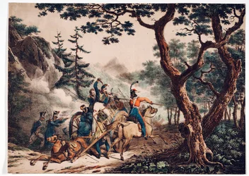 Cossacks Attacking French Soldiers in a Forest