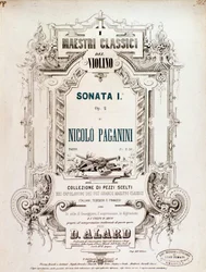 Cover of musical score of Sonata 1, op 2 by N Paganini