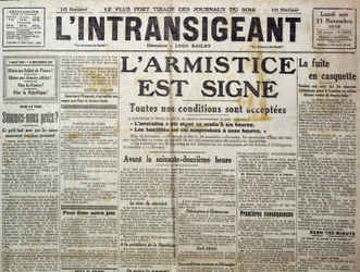 Detail of 25989: One of The Intransigent of 11/11/1918 announcing the armistice is signed
