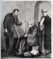 Diogo Inacio de Pina Manique (1733-1805), Portuguese magistrate attacking the Portuguese freemasonry (engraving from 1879 in 