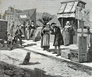Dog Trimmers on the Pont Neuf of Paris Around 1796