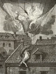 Dramatic Death of Madame Sophie Blanchard, Aeronaut on 6 July 1819 Above the Gardens of Tivoli in Paris