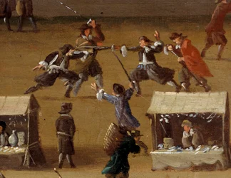 Duel Scene at the Pont Neuf in Paris in the 17th Century (Detail)