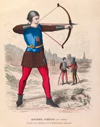 Pedestrian archer in Paris in the 13th century