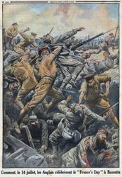 First World War 1914-1918. Battle of Crete Bazentin on 13 and 14 July 1916 where the English opposed the German army in Le Petit Journal, on 6/08/1916