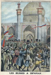 First World War 1914-1918. The Russian army in Isfahan, Iran. In Le Petite Journal