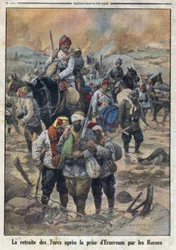 First World War 1914-1918. The retreat of the Turks after the Russians took Erzerum. In Le Petite Journal, on 27/02/1916. Private Collection
