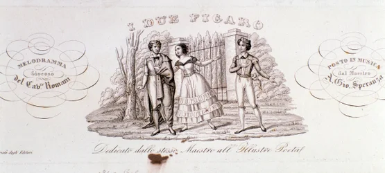 Frontispiece of I due Figaro, opera by Alessandro Speranza