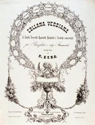 Frontispiece of a collection of musical scores by Giuseppe Verdi