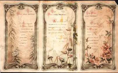 God protect you Prayers. Pious image. Postcard. The beginning of the 20th century. Private Collection