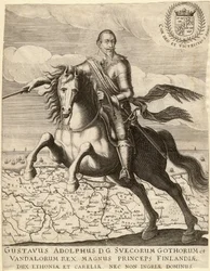 Gustavus Adolphus before the map of Pomerania