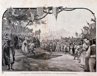 Illustration for the last scene of The Mastersingers of Nuremberg by Wagner, for the representation in Teatro alla scala