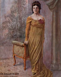 Italian singer Gilda dalla Rizza in La Tosca by Puccini