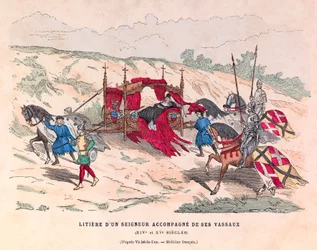 Litter of a Nobleman Accompanied by His Vassals 15th Century