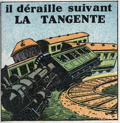 Movements: Tangent. Train Derailment. Anonymous Illustration from 1925. Private Collection