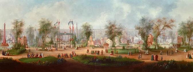 Panoramic view of the 1867 Universal Exhibition in Paris