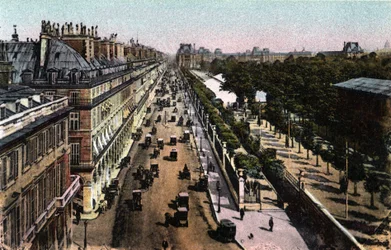 Paris: View of the Traffic on Rue de Rivoli, Towards the Louvre