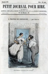 Political and social cartoon during the Second Empire. About Crinoline