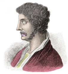 Portrait of Alcibiade, statesman and Athenian general. Engraving of the 19th century