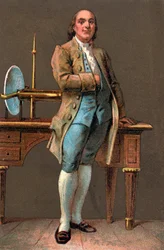 Portrait of Benjamin Franklin (1706-1790) American printer, publisher, scientist, inventor, statesman and diplomat