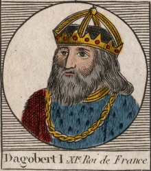 Portrait of Dagobert, King of the Francs from 628 to 638 - engraving from 