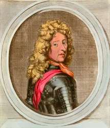 Portrait of Frederic Armand of Schomberg, known as the marechal of Schomberg (Schonberg) (1615-1690) chief general of the army who installed in 1688 the Prince and Prime Minister of Holland William of Orange (1650-1702), during the Glorious Revolution of E