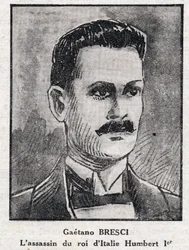 Portrait of Gaetano Bresci (1869-1901), Italian anarchist who murdered King Umberto I