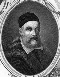 Portrait of Jacopo or Giacomo Bassano (1518-1592) Italian painter. Engraving of 1859 in 