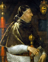 Portrait of Pope Alexander VI (Rodrigo Borgia 1431-1503). Anonymous painting. Milan.