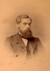 Portrait of the collector, patron and founder of the gallery Pavel Mikhailovich Tretyakov (1832-1898). Albumin Photo