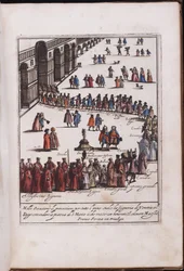 Procession of the Doge and his entourage in the Piazza San Marco in Venice