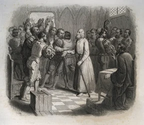 Saint Nicholas of Flue reconciling the Swiss confederates - Engraving from 1846 in 