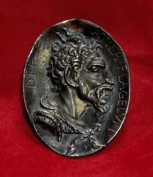 Silver medal with the effigy of Attila, king of the Huns